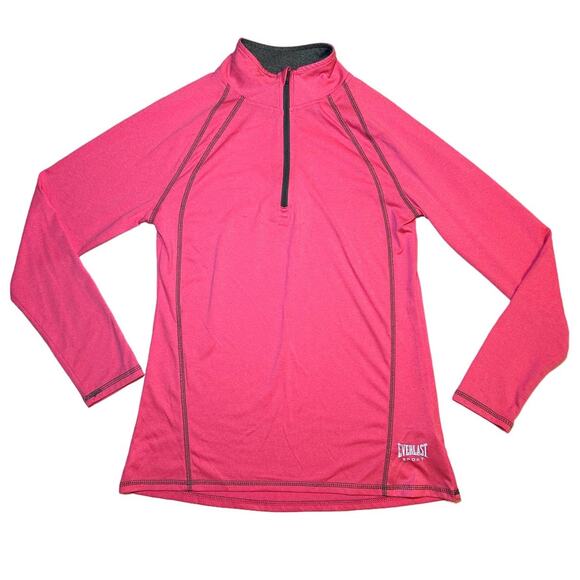 Everlast Pink Quarter Zip Long Sleeve Woman's Light Shirt Size Medium - Picture 1 of 5